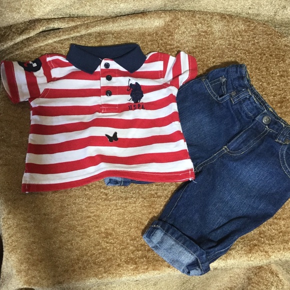 Polo Ralph Lauren Other - US POLO ASSOCIATION INFANT JEANS and SHIRT 3-6 mo.